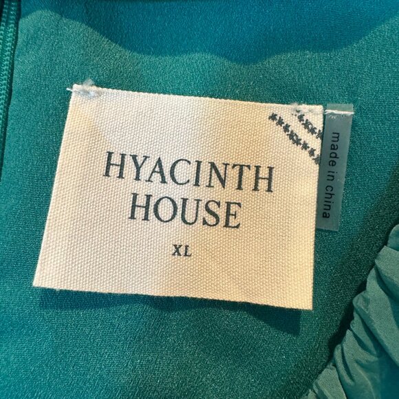 Hyacinth House Emerald Green Tuckernuck XL Ruched V-Neck Genevieve Mini Dress - Picture 8 of 11